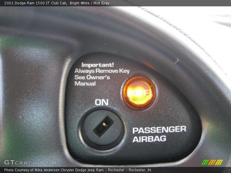 Bright White / Mist Gray 2001 Dodge Ram 1500 ST Club Cab