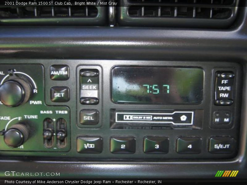 Bright White / Mist Gray 2001 Dodge Ram 1500 ST Club Cab