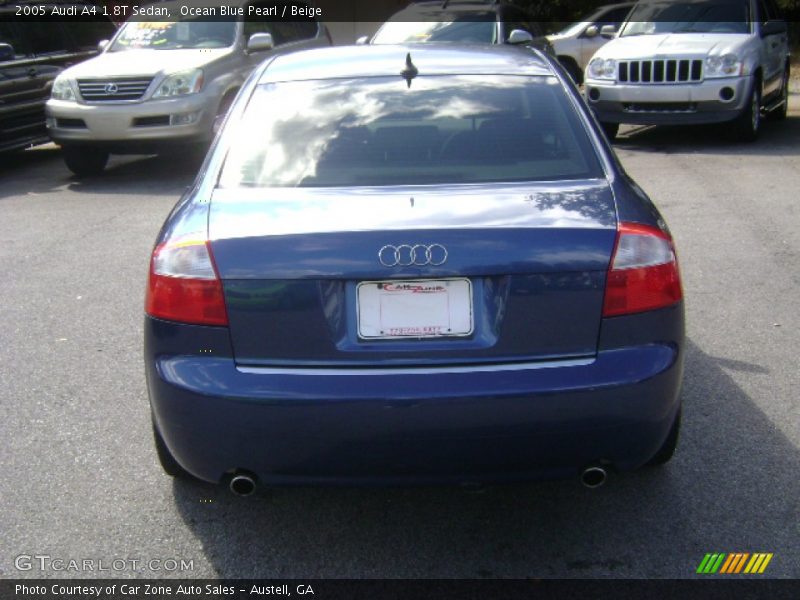 Ocean Blue Pearl / Beige 2005 Audi A4 1.8T Sedan