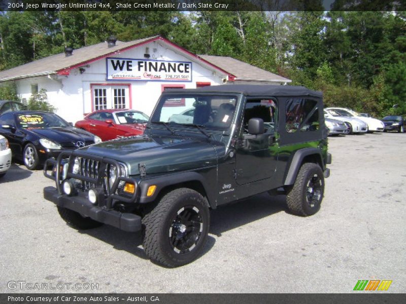 Shale Green Metallic / Dark Slate Gray 2004 Jeep Wrangler Unlimited 4x4