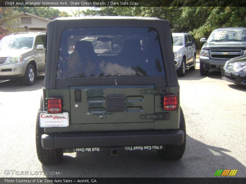 Shale Green Metallic / Dark Slate Gray 2004 Jeep Wrangler Unlimited 4x4