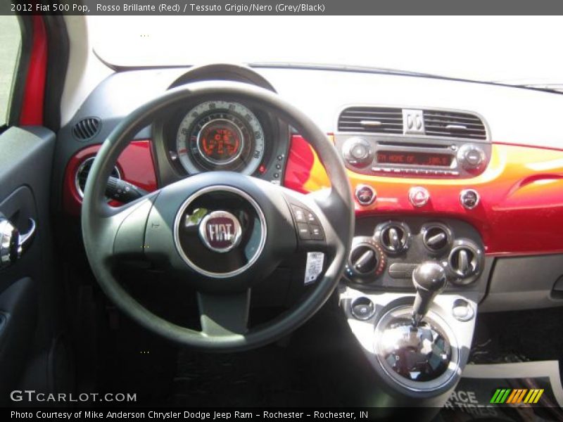 Rosso Brillante (Red) / Tessuto Grigio/Nero (Grey/Black) 2012 Fiat 500 Pop