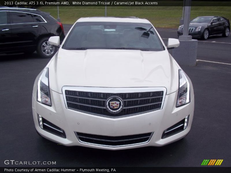 White Diamond Tricoat / Caramel/Jet Black Accents 2013 Cadillac ATS 3.6L Premium AWD