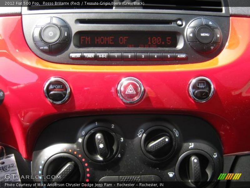 Rosso Brillante (Red) / Tessuto Grigio/Nero (Grey/Black) 2012 Fiat 500 Pop