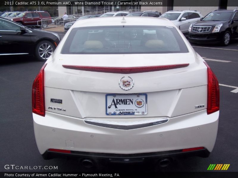 White Diamond Tricoat / Caramel/Jet Black Accents 2013 Cadillac ATS 3.6L Premium AWD