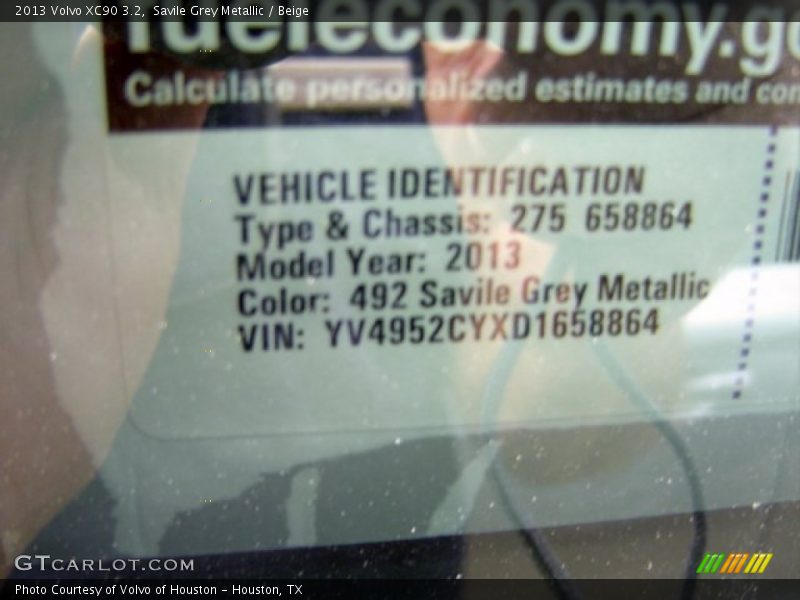 Savile Grey Metallic / Beige 2013 Volvo XC90 3.2