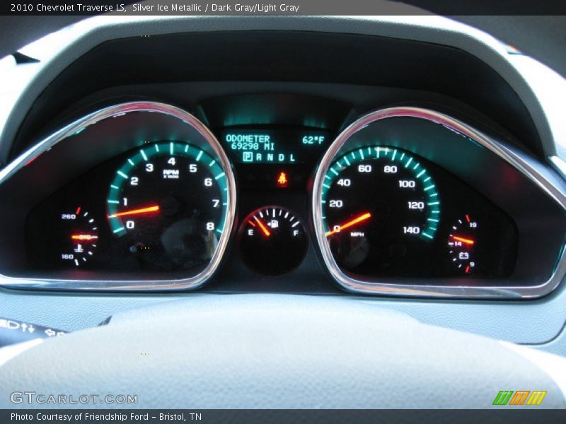 Silver Ice Metallic / Dark Gray/Light Gray 2010 Chevrolet Traverse LS