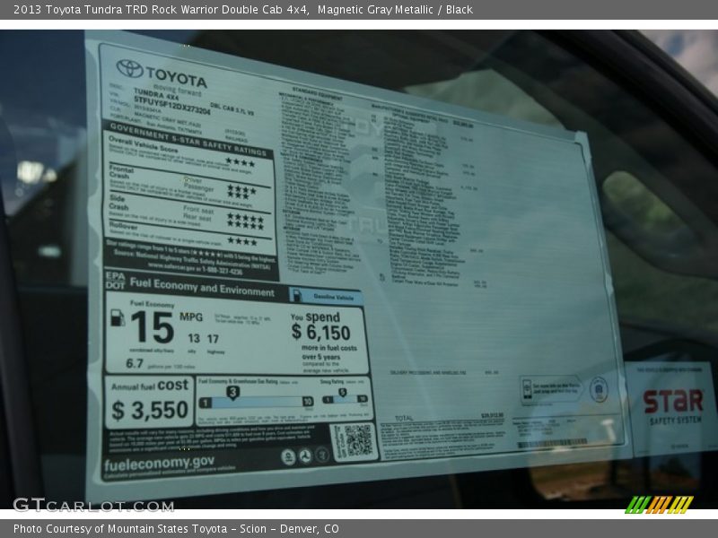  2013 Tundra TRD Rock Warrior Double Cab 4x4 Window Sticker
