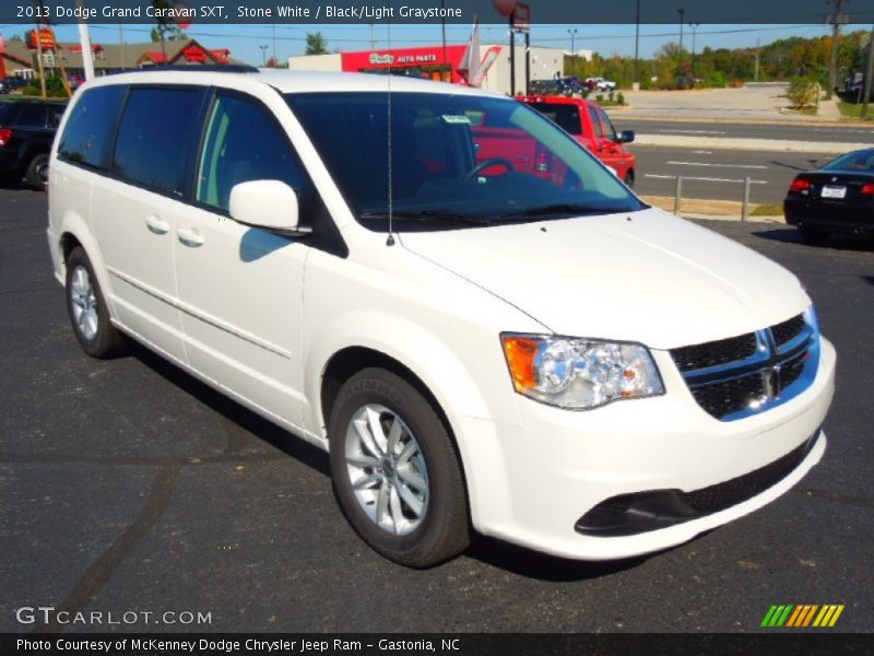 Stone White / Black/Light Graystone 2013 Dodge Grand Caravan SXT