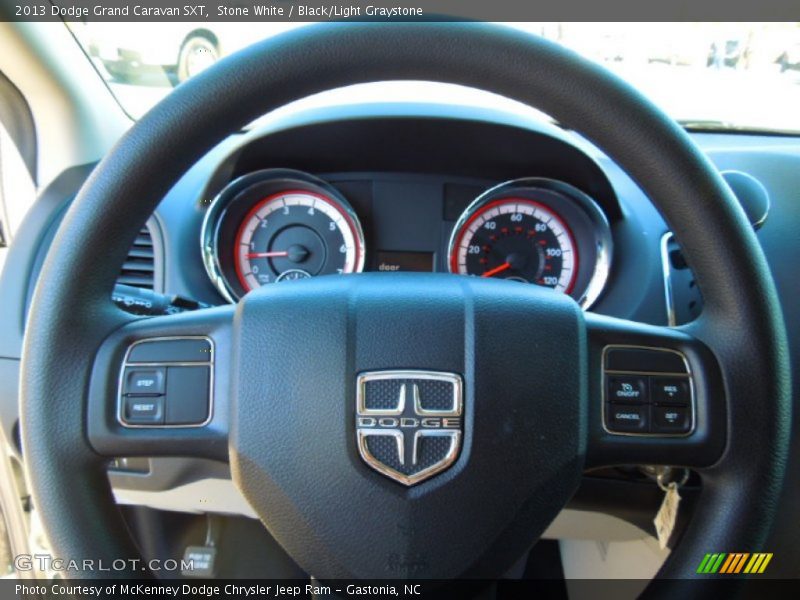 Stone White / Black/Light Graystone 2013 Dodge Grand Caravan SXT