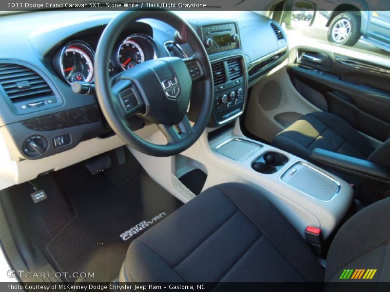 Stone White / Black/Light Graystone 2013 Dodge Grand Caravan SXT
