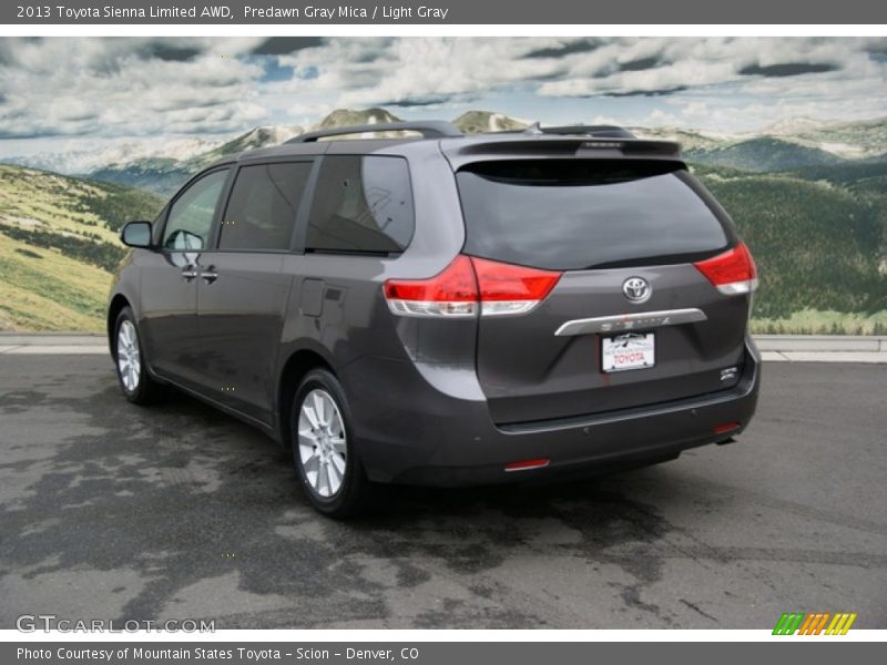 Predawn Gray Mica / Light Gray 2013 Toyota Sienna Limited AWD