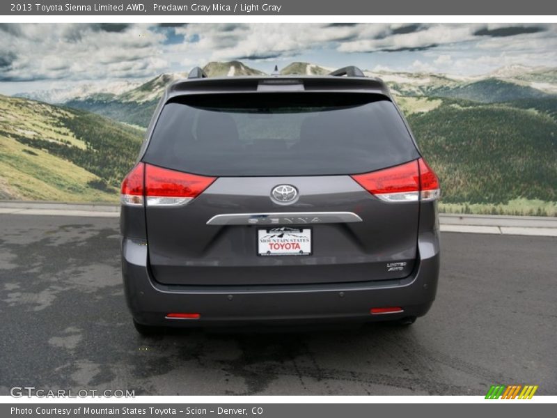 Predawn Gray Mica / Light Gray 2013 Toyota Sienna Limited AWD