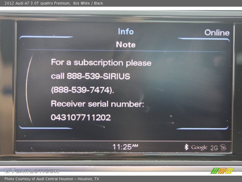 Ibis White / Black 2012 Audi A7 3.0T quattro Premium