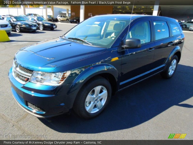 Fathom Blue Pearl / Black/Light Frost Beige 2013 Dodge Journey American Value Package