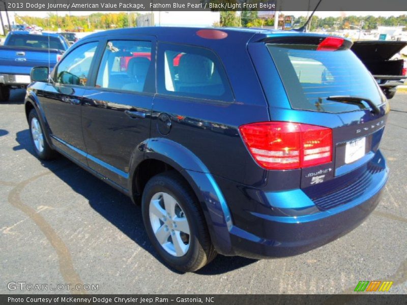 Fathom Blue Pearl / Black/Light Frost Beige 2013 Dodge Journey American Value Package