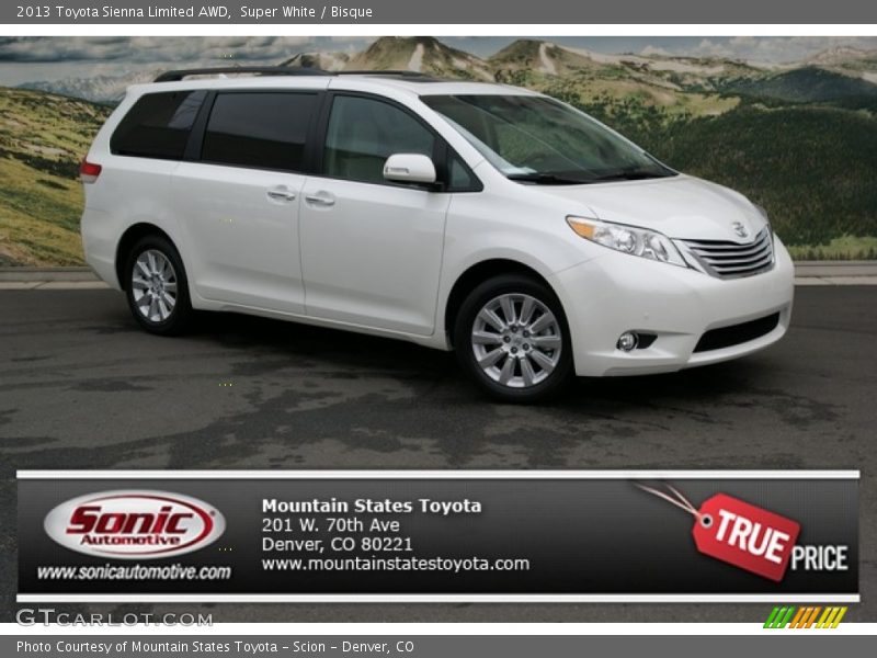 Super White / Bisque 2013 Toyota Sienna Limited AWD