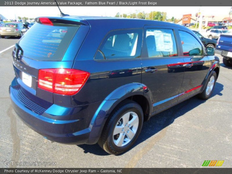 Fathom Blue Pearl / Black/Light Frost Beige 2013 Dodge Journey American Value Package