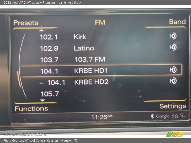 Ibis White / Black 2012 Audi A7 3.0T quattro Premium