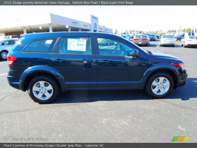 Fathom Blue Pearl / Black/Light Frost Beige 2013 Dodge Journey American Value Package