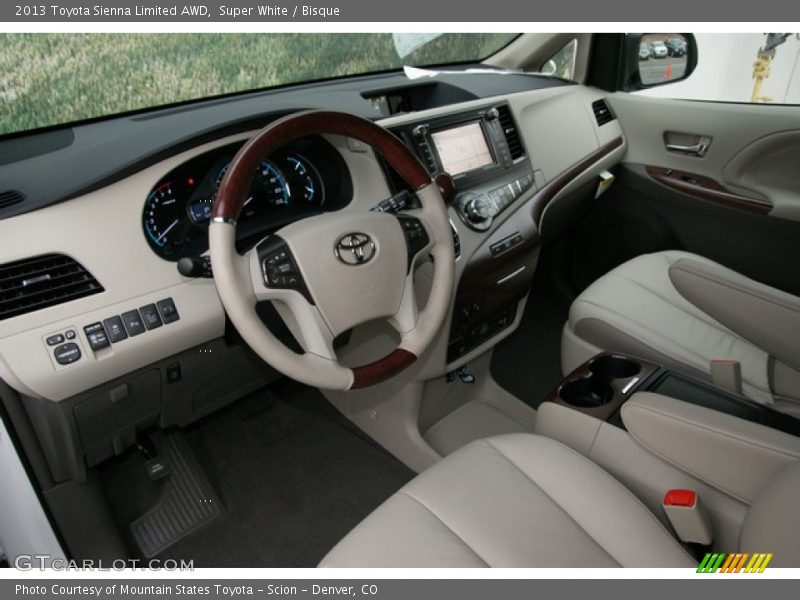 Super White / Bisque 2013 Toyota Sienna Limited AWD