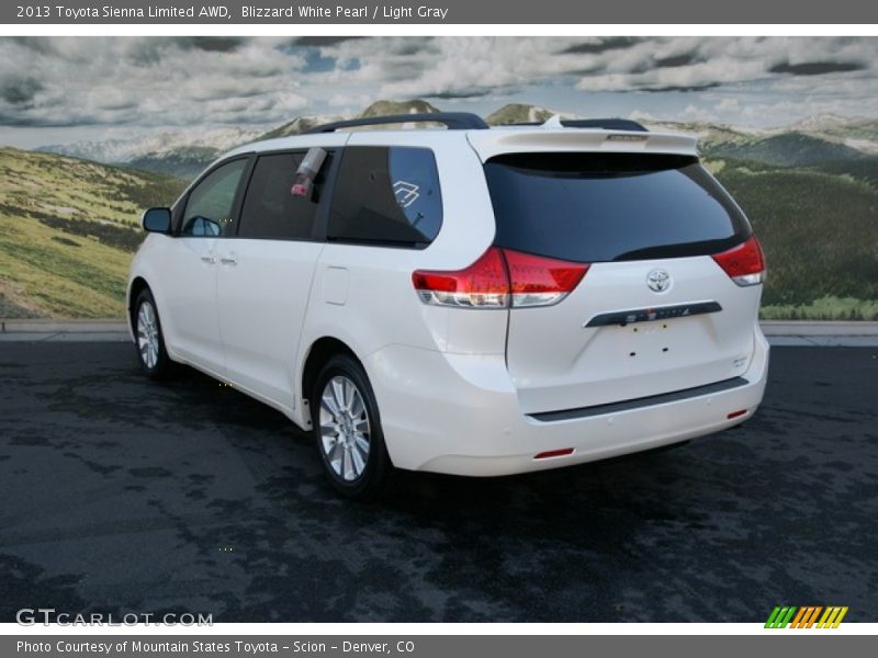 Blizzard White Pearl / Light Gray 2013 Toyota Sienna Limited AWD