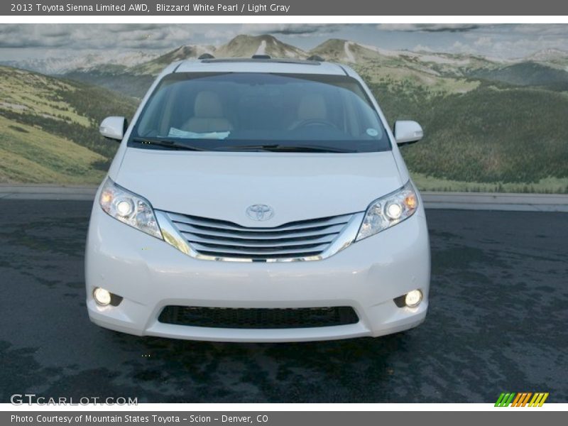 Blizzard White Pearl / Light Gray 2013 Toyota Sienna Limited AWD