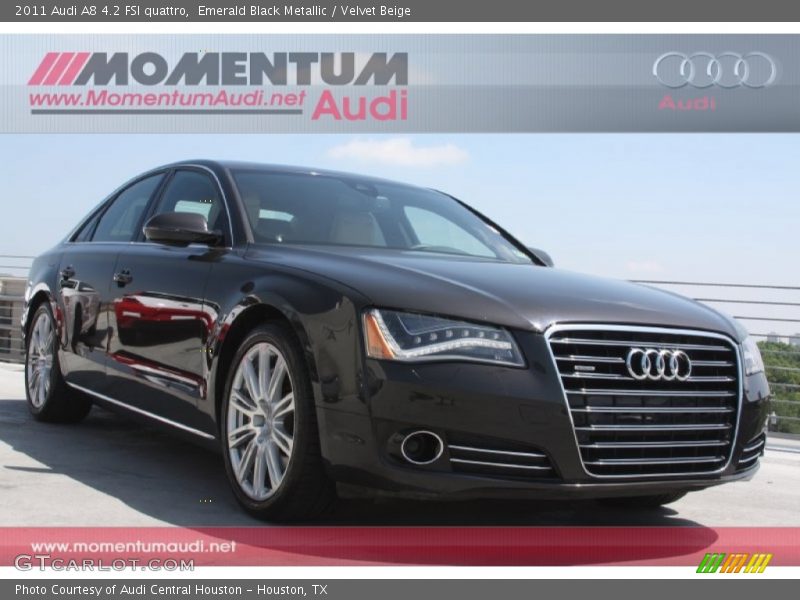 Emerald Black Metallic / Velvet Beige 2011 Audi A8 4.2 FSI quattro