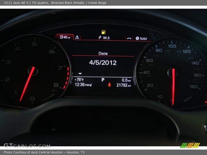 Emerald Black Metallic / Velvet Beige 2011 Audi A8 4.2 FSI quattro