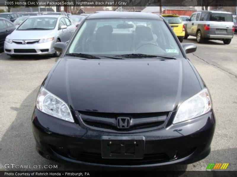 Nighthawk Black Pearl / Gray 2005 Honda Civic Value Package Sedan