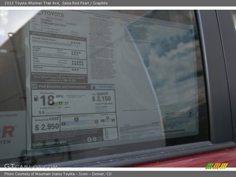 Salsa Red Pearl / Graphite 2013 Toyota 4Runner Trail 4x4