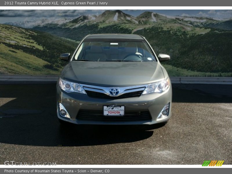 Cypress Green Pearl / Ivory 2012 Toyota Camry Hybrid XLE