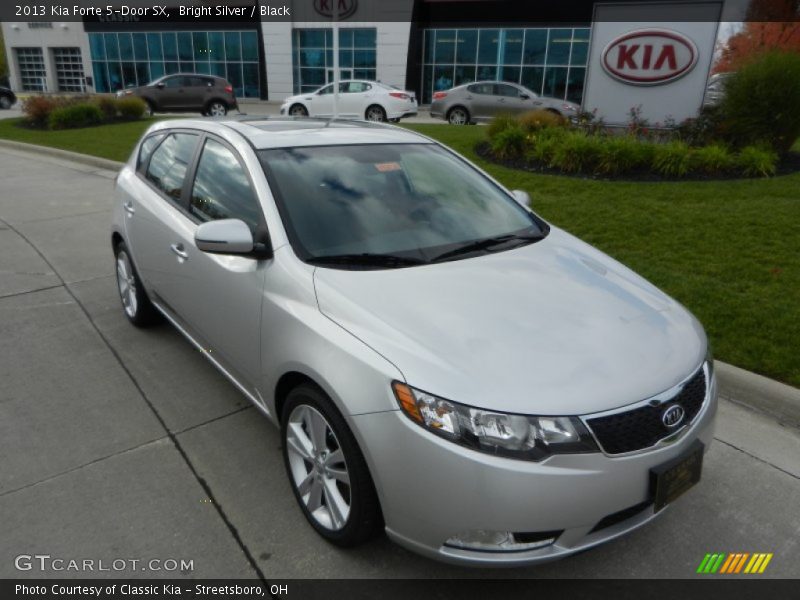 Bright Silver / Black 2013 Kia Forte 5-Door SX