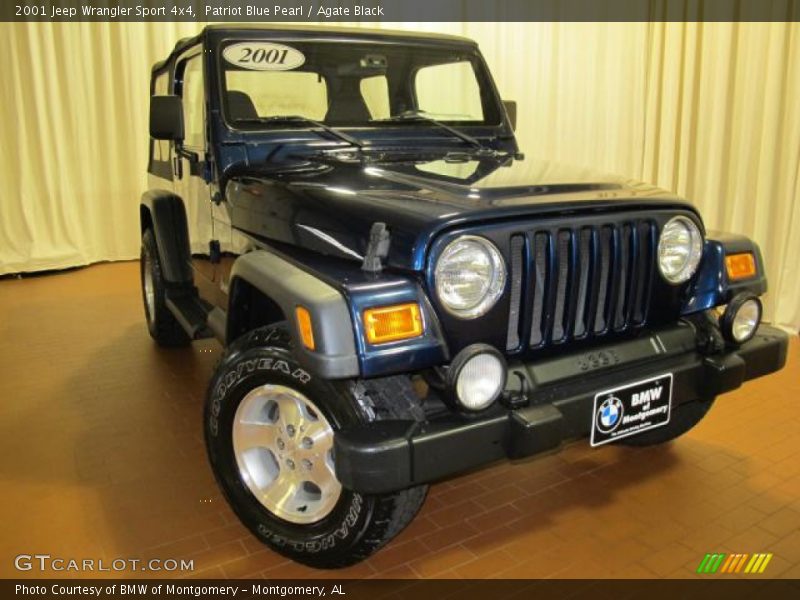 Patriot Blue Pearl / Agate Black 2001 Jeep Wrangler Sport 4x4