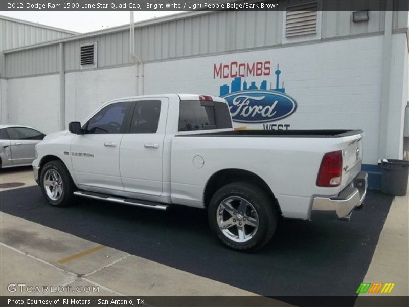 Bright White / Light Pebble Beige/Bark Brown 2012 Dodge Ram 1500 Lone Star Quad Cab