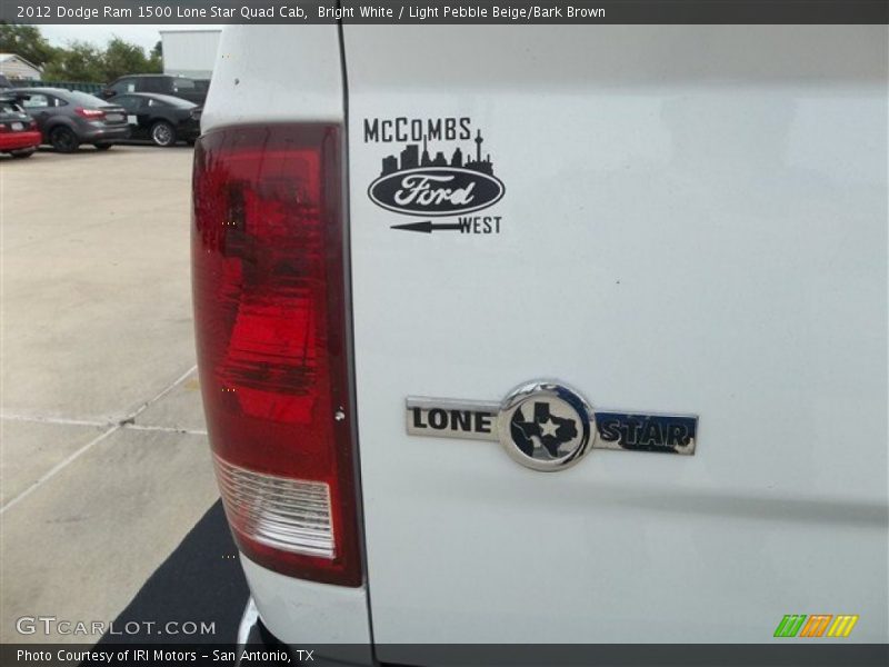 Bright White / Light Pebble Beige/Bark Brown 2012 Dodge Ram 1500 Lone Star Quad Cab