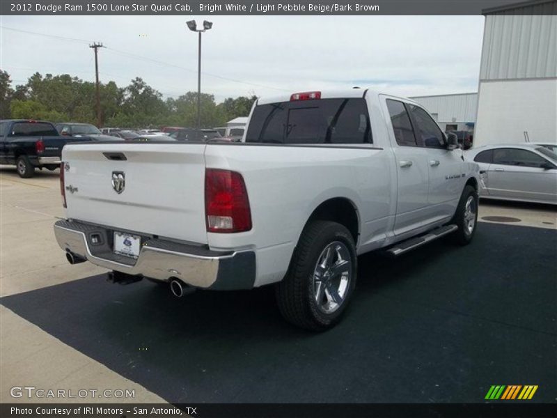 Bright White / Light Pebble Beige/Bark Brown 2012 Dodge Ram 1500 Lone Star Quad Cab