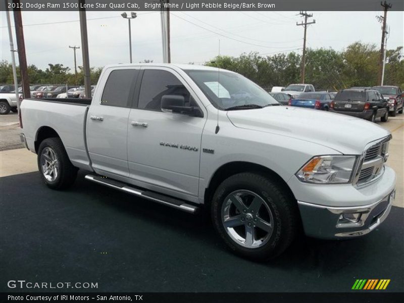 Bright White / Light Pebble Beige/Bark Brown 2012 Dodge Ram 1500 Lone Star Quad Cab
