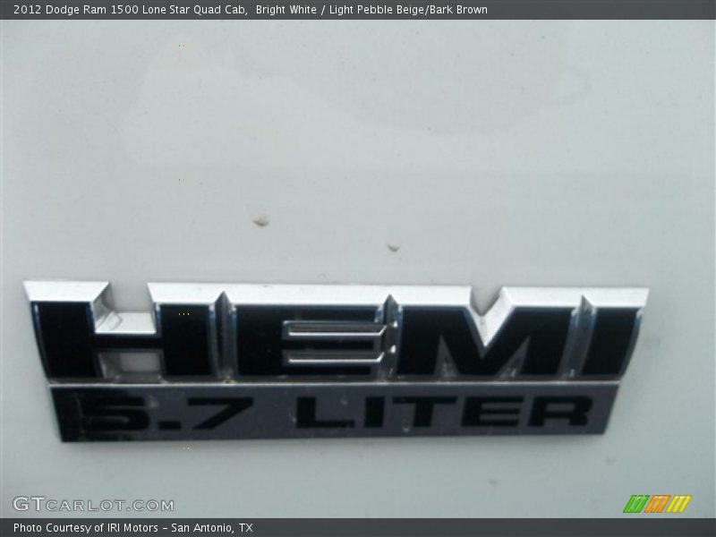 Bright White / Light Pebble Beige/Bark Brown 2012 Dodge Ram 1500 Lone Star Quad Cab