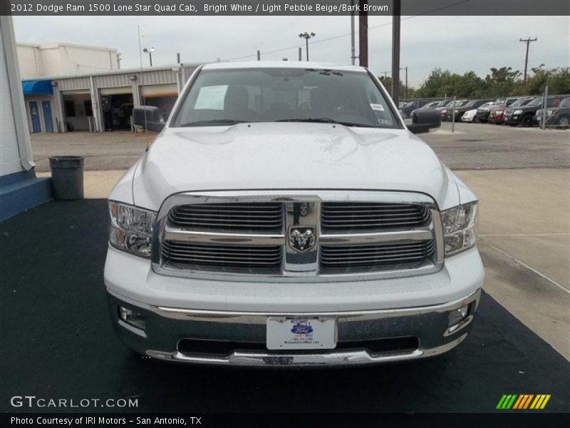 Bright White / Light Pebble Beige/Bark Brown 2012 Dodge Ram 1500 Lone Star Quad Cab