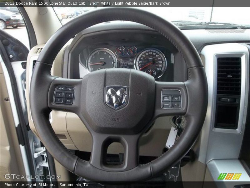 Bright White / Light Pebble Beige/Bark Brown 2012 Dodge Ram 1500 Lone Star Quad Cab