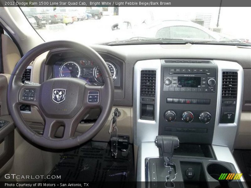 Bright White / Light Pebble Beige/Bark Brown 2012 Dodge Ram 1500 Lone Star Quad Cab