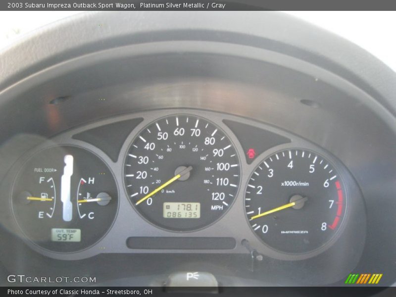Platinum Silver Metallic / Gray 2003 Subaru Impreza Outback Sport Wagon