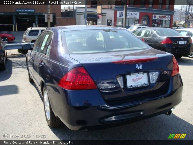 Royal Blue Pearl / Gray 2006 Honda Accord SE Sedan