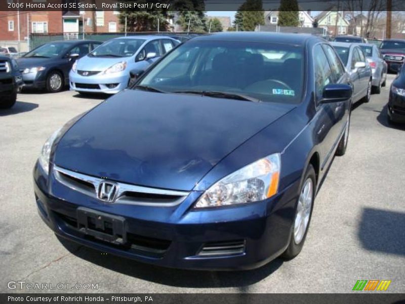 Royal Blue Pearl / Gray 2006 Honda Accord SE Sedan