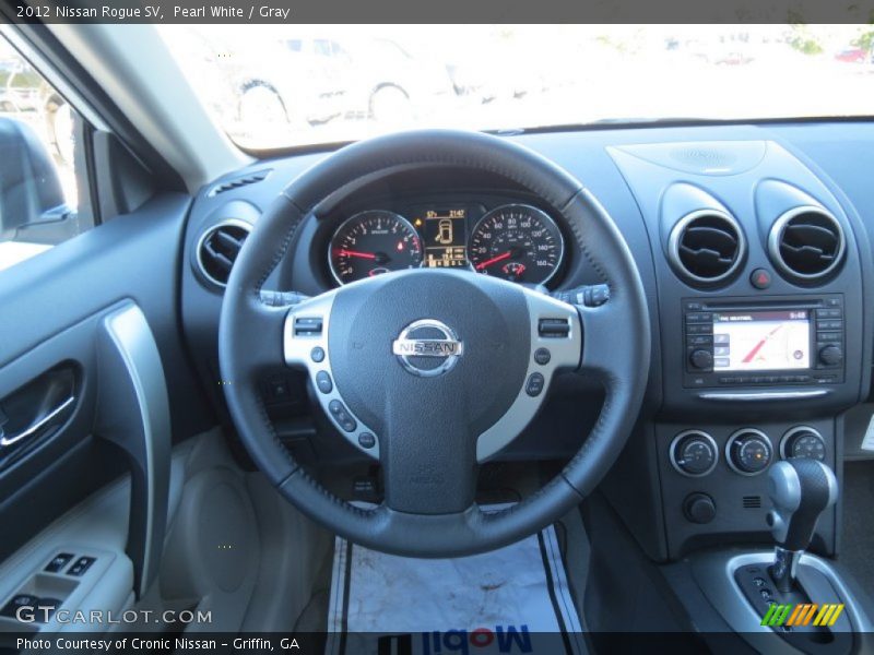 Pearl White / Gray 2012 Nissan Rogue SV