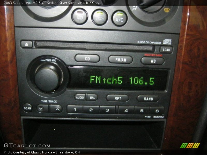 Audio System of 2003 Legacy 2.5 GT Sedan