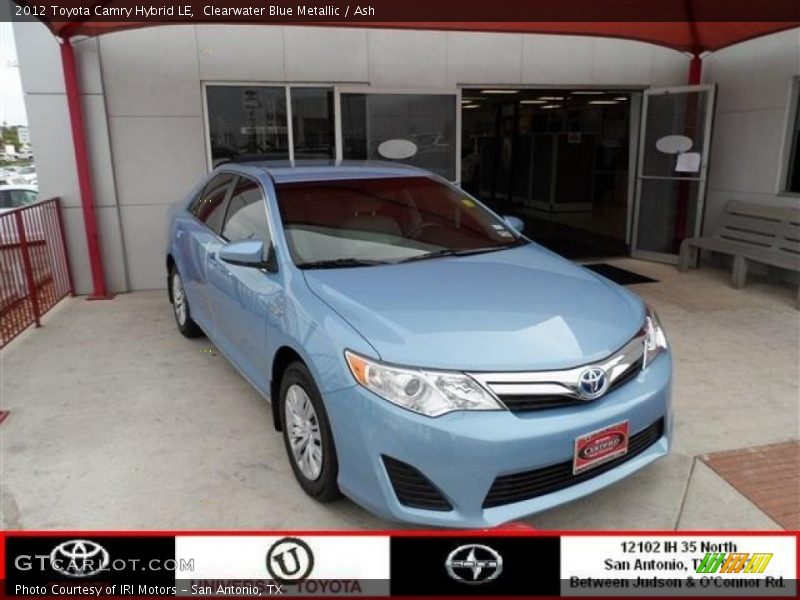 Clearwater Blue Metallic / Ash 2012 Toyota Camry Hybrid LE