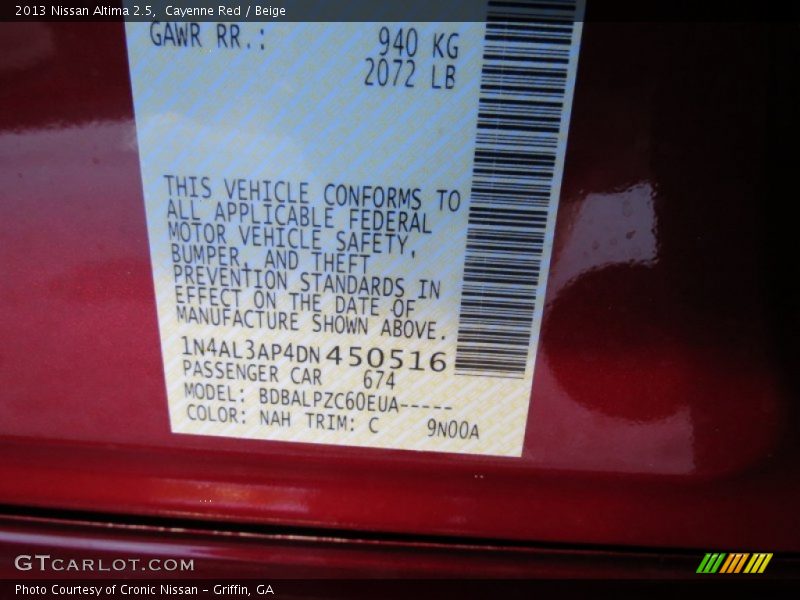 Cayenne Red / Beige 2013 Nissan Altima 2.5