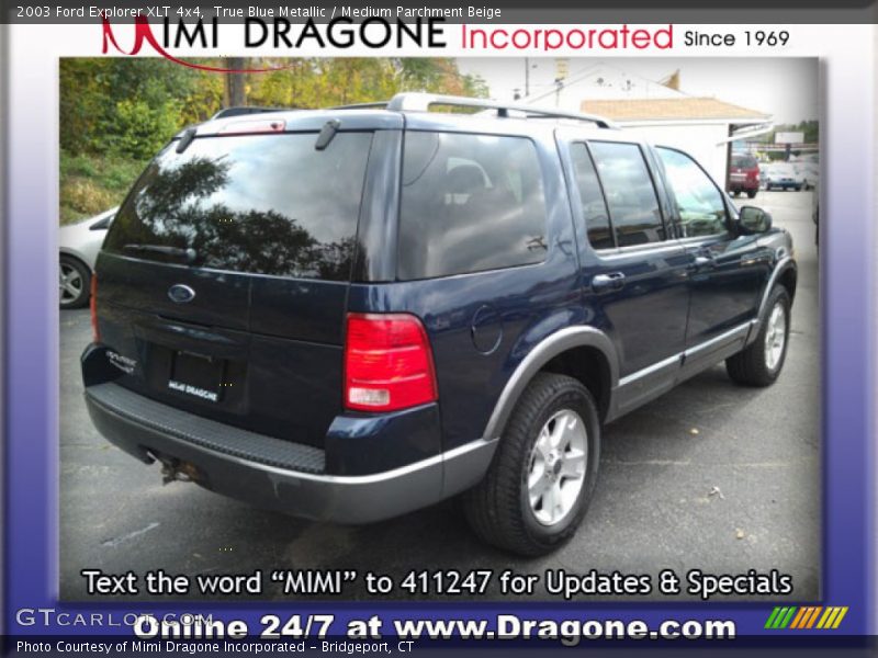 True Blue Metallic / Medium Parchment Beige 2003 Ford Explorer XLT 4x4